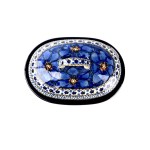 618  Bunzlau kleine Ovale Ovenschaal U408 Unikat Dekschalen